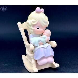 Precious Moments Figurine Mom Rocking Baby in Chair Christmas Gift